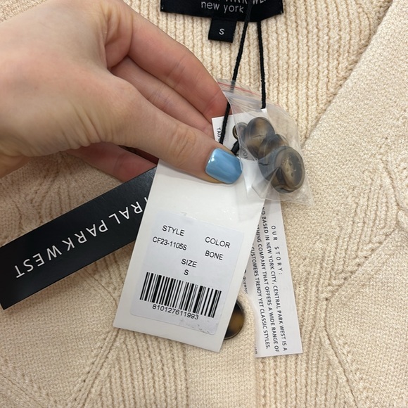 Cream Cable Knit Cardigan Sweater - Picture 2 of 5